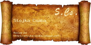 Stojka Csaba névjegykártya